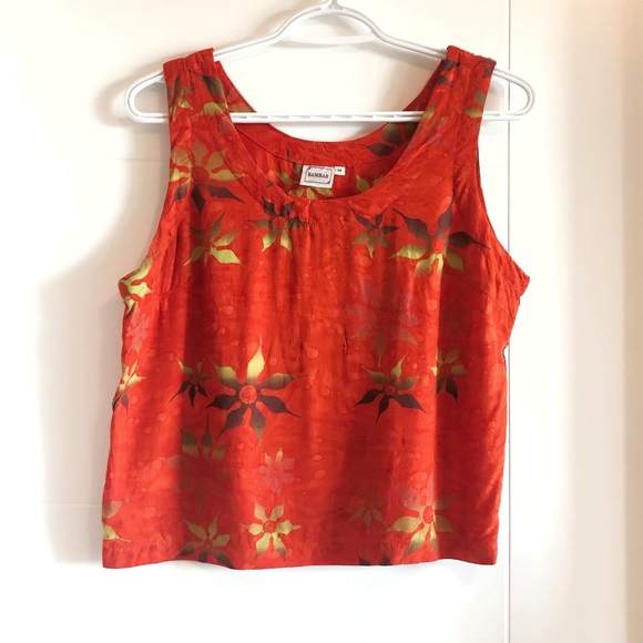 Tops - 2/30$ Bright orange hippie style crop tank top